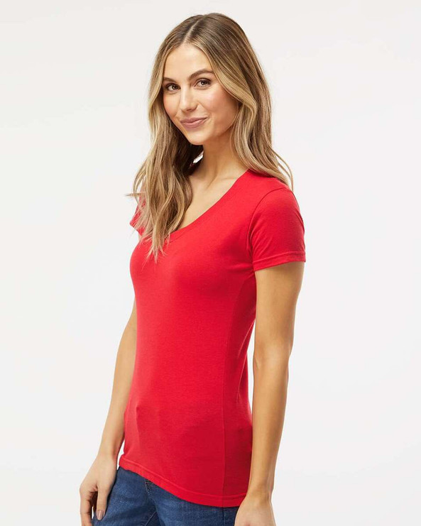 M&O 3542 - Women's Deluxe Blend V-Neck T-Shirt