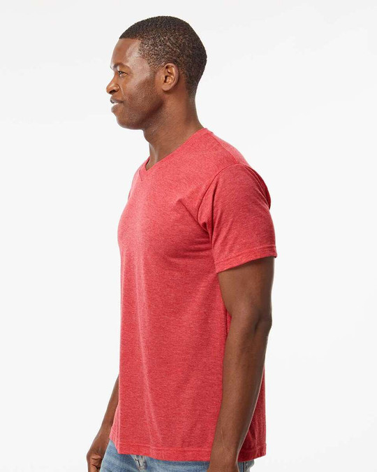 M&O 3543 - T-shirt col en V mélange Deluxe