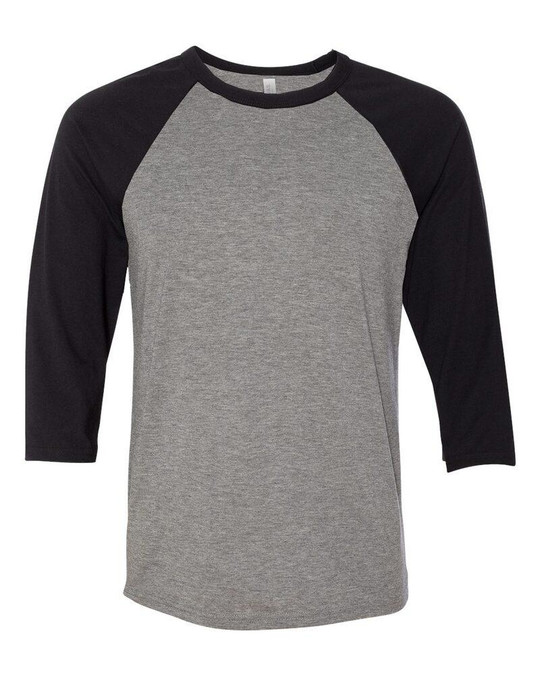 Bella+Canvas 3200 - Camiseta de Béisbol Unisex de Manga 3/4
