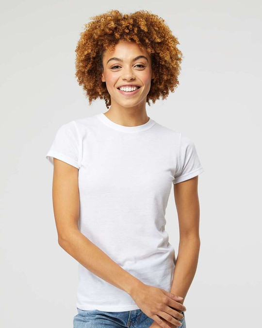 M & O Knits 3540 - T-SHIRT EN COTON FIN POUR DAMES