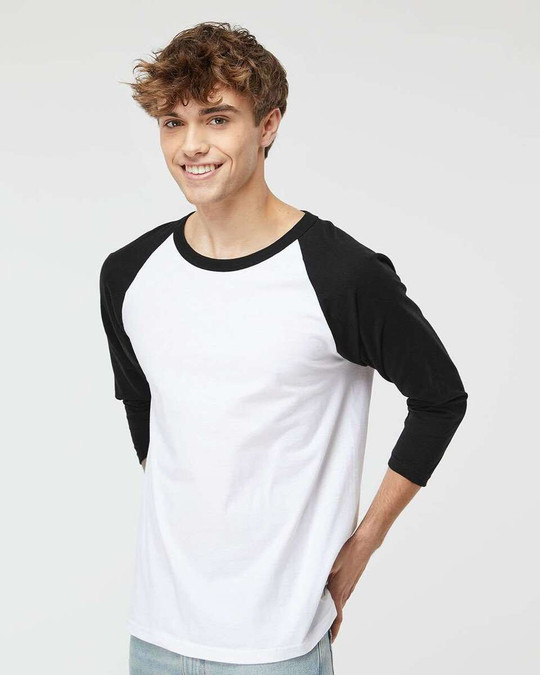 M & O Knits 5540 ADULT BASEBALL T-SHIRT