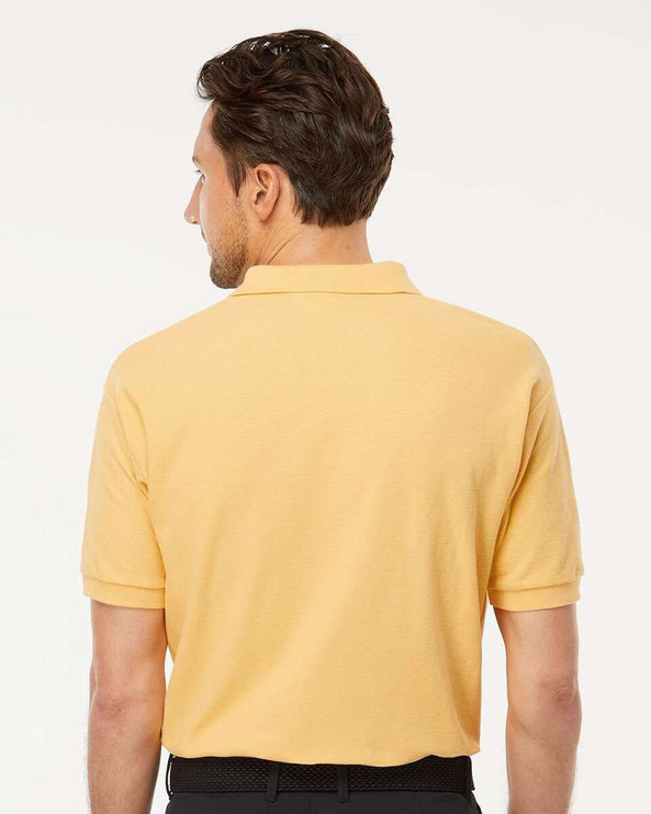 M & O Knits 7002 POLO À M/C PIQUÉ, PEIGNÉ ET FILÉ À L'ANNEAU
