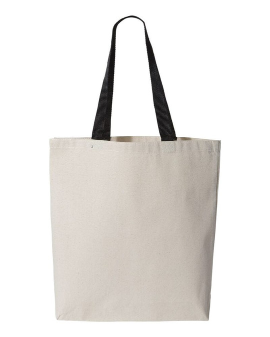 Q-Tees Q4400 - Promotional Tote with Bottom Gusset and Colored Handles