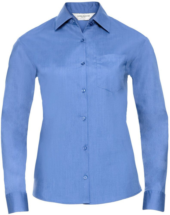 Russell Collection R934F - Ladies Poplin Shirts Long Sleeve 110gm
