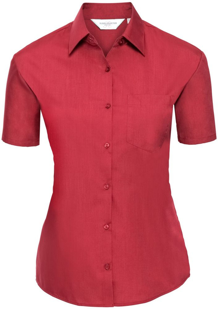 Russell Collection R935F - Ladies Poplin Shirts Short Sleeve 110gm