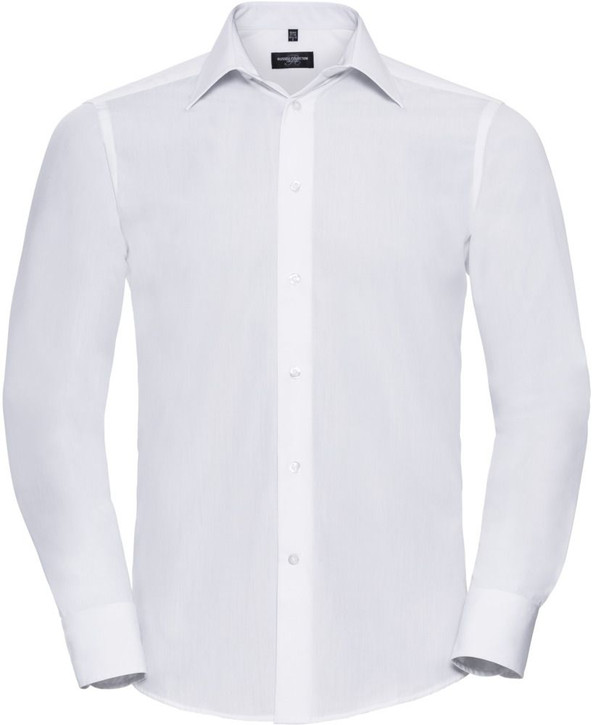 Russell Collection R924M - Poplin Easy Care Tailored Long Sleeve Shirt Mens