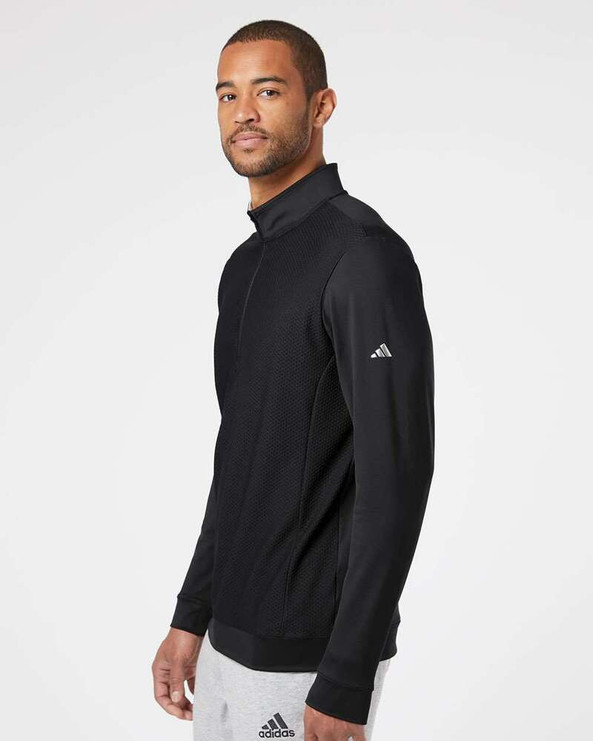 Adidas A295 - Performance Textured Quarter-Zip Pullover