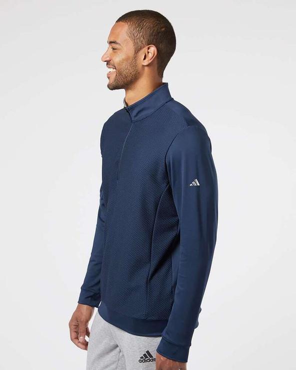 Adidas A295 - Performance Textured Quarter-Zip Pullover
