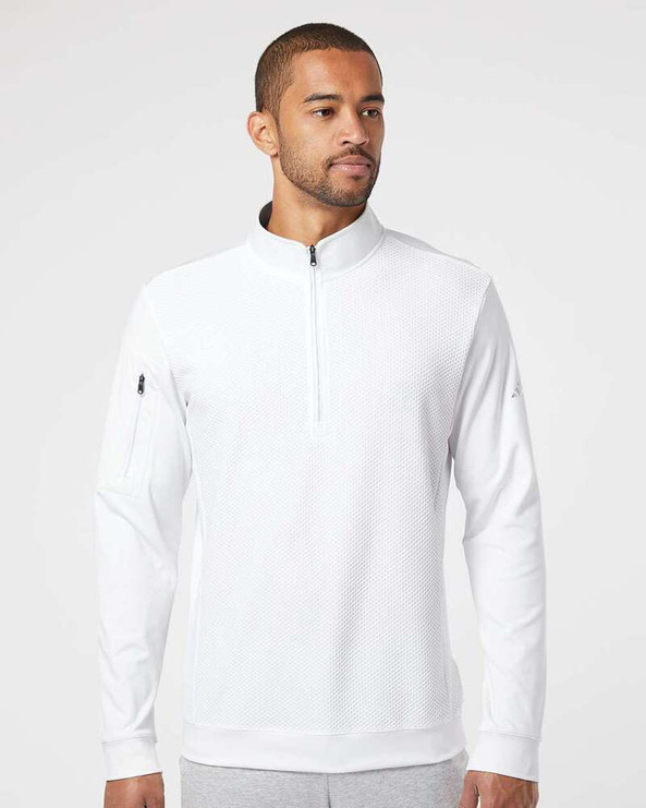 Adidas A295 - Performance Textured Quarter-Zip Pullover