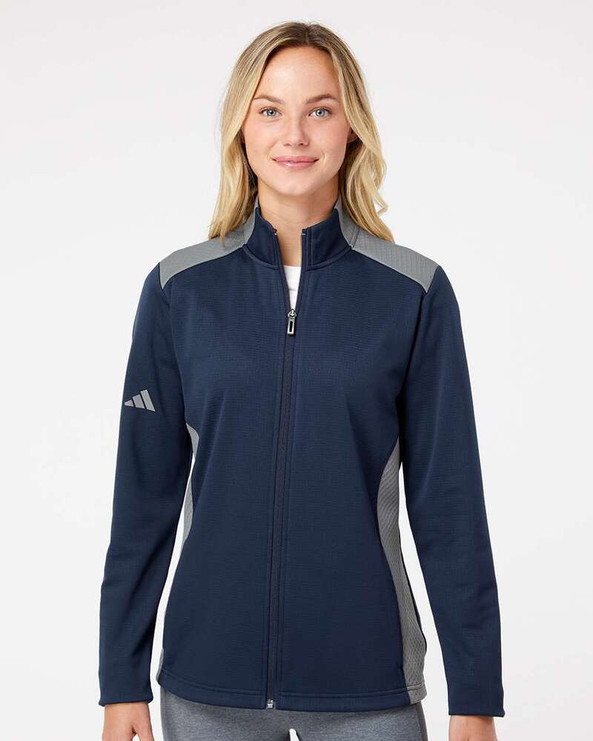 Adidas A529 - Women's Textured Mixed Media Full-Zip Jacket