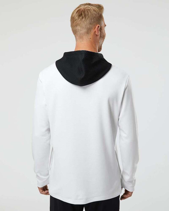 Adidas A530 - Textured Mixed Media Hooded Sweatshirt