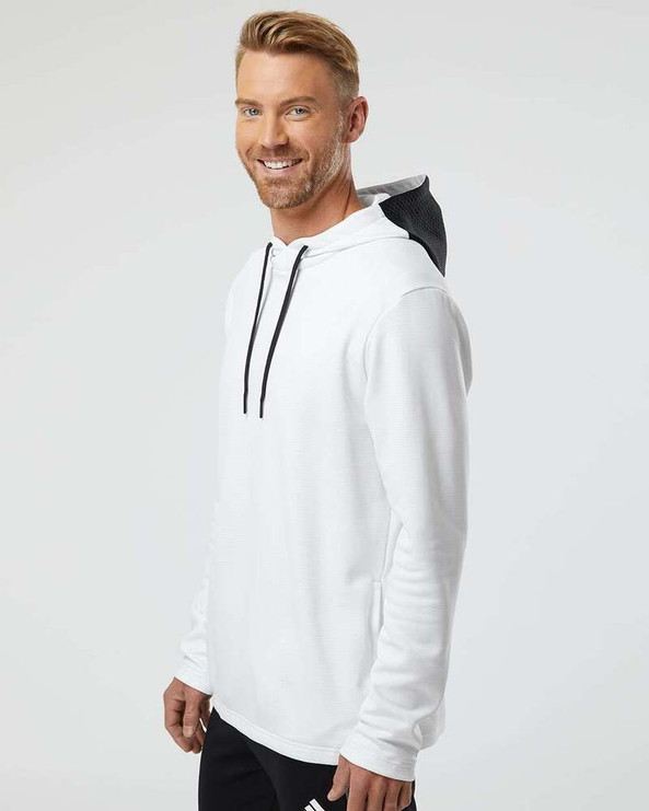 Adidas A530 - Textured Mixed Media Hooded Sweatshirt