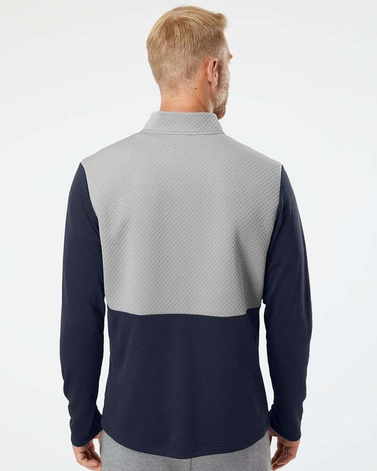 Adidas A532 - Textured Mixed Media Quarter-Zip Pullover