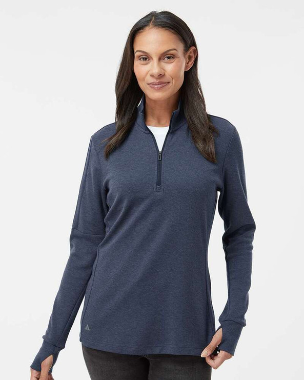 Adidas A555 - Women's 3-Stripes Quarter-Zip Sweater