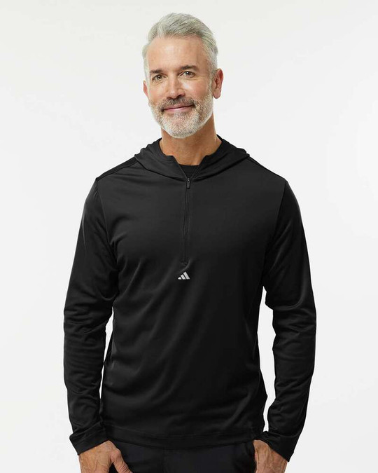 Adidas A596 - Pullover à capuche quart de zip performance léger