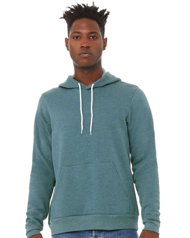 Bella+Canvas 3719 - Unisex Poly/Cotton Hooded Pullover Sweatshirt