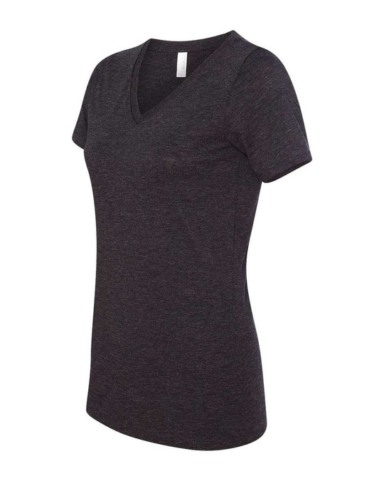 Bella+Canvas 6415 - Camiseta de Mujer de Manga Corta con Cuello en V y Corte Relajado Triblend