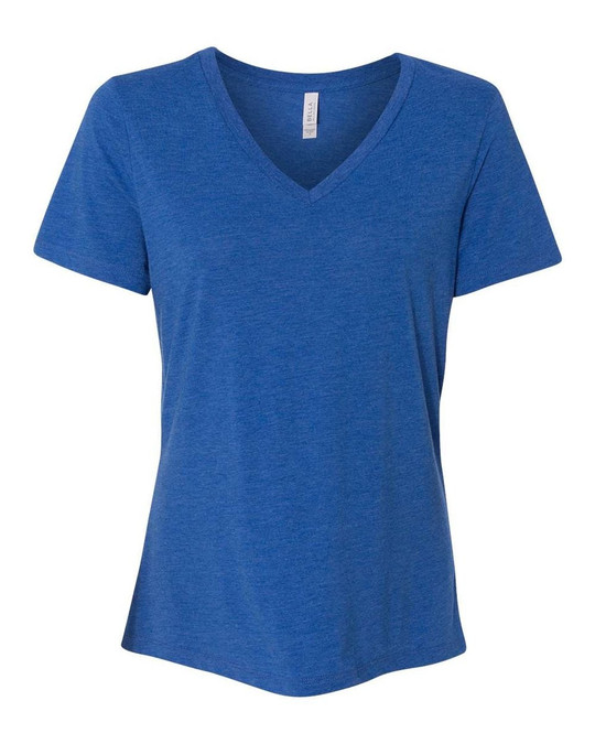 Bella+Canvas 6415 - Camiseta de Mujer de Manga Corta con Cuello en V y Corte Relajado Triblend