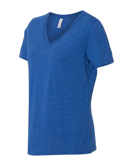 Bella+Canvas 6415 - Camiseta de Mujer de Manga Corta con Cuello en V y Corte Relajado Triblend