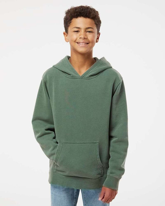Independent Trading Co. PRM1500Y - Sudadera con capucha teñida con pigmento de peso medio para jóvenes