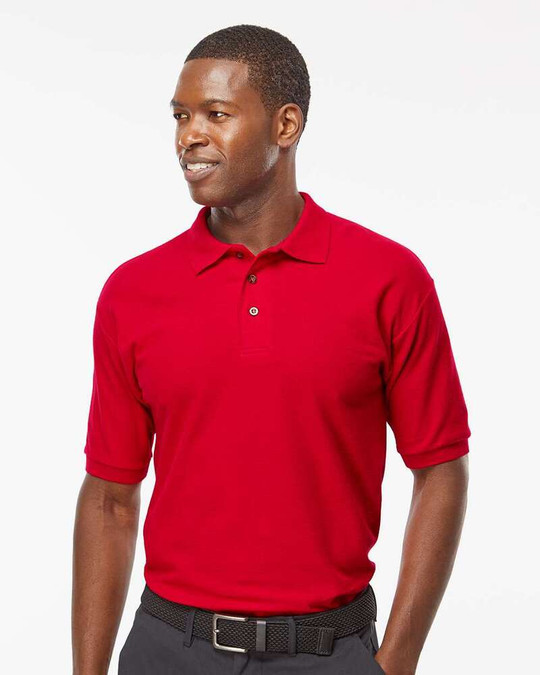 M & O Knits 7002 POLO À M/C PIQUÉ, PEIGNÉ ET FILÉ À L'ANNEAU