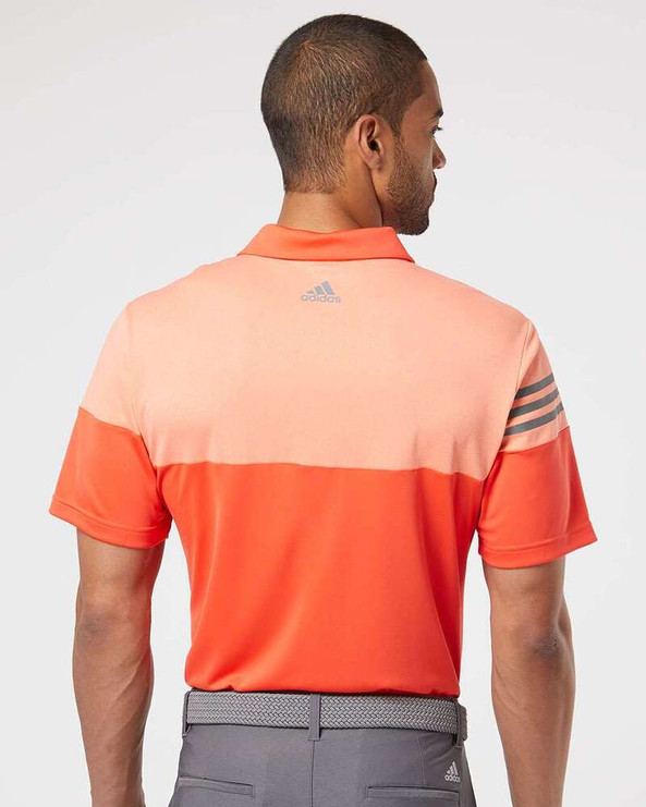Adidas A213 - Heathered 3-Stripes Colorblock Polo