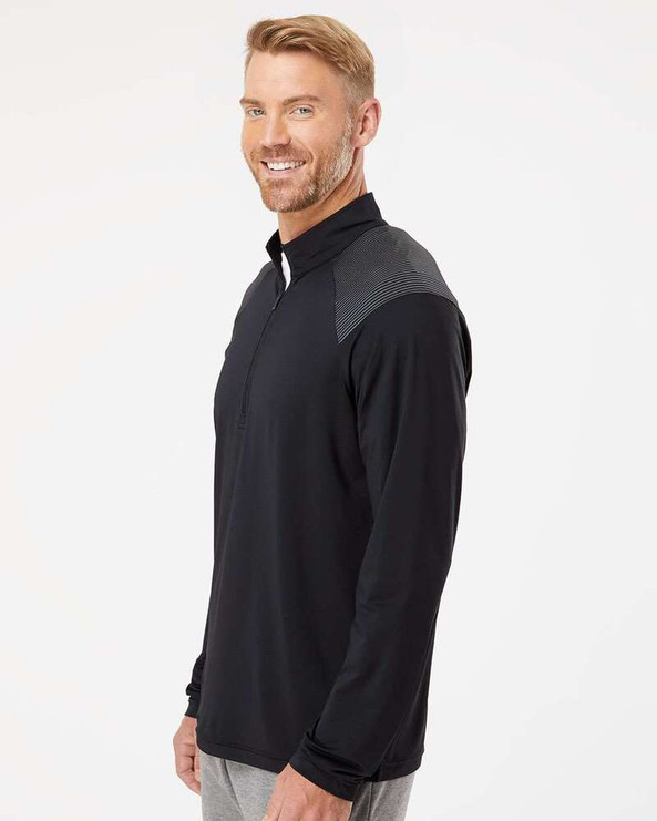 Adidas A520 - Shoulder Stripe Quarter-Zip Pullover