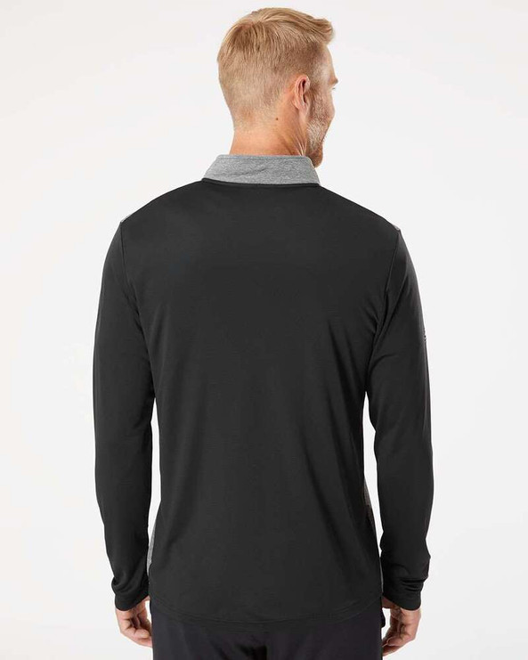 Adidas A522 - Heather Block Print Quarter-Zip Pullover