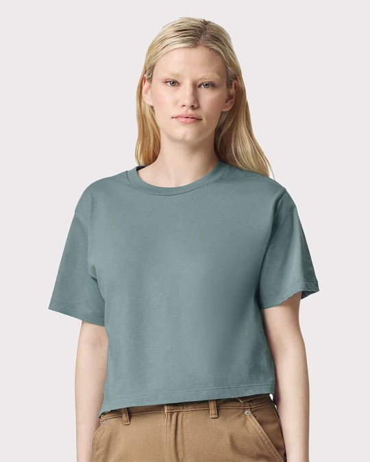 American Apparel 102 - Camiseta Cuadrada de Jersey Fino para Mujer