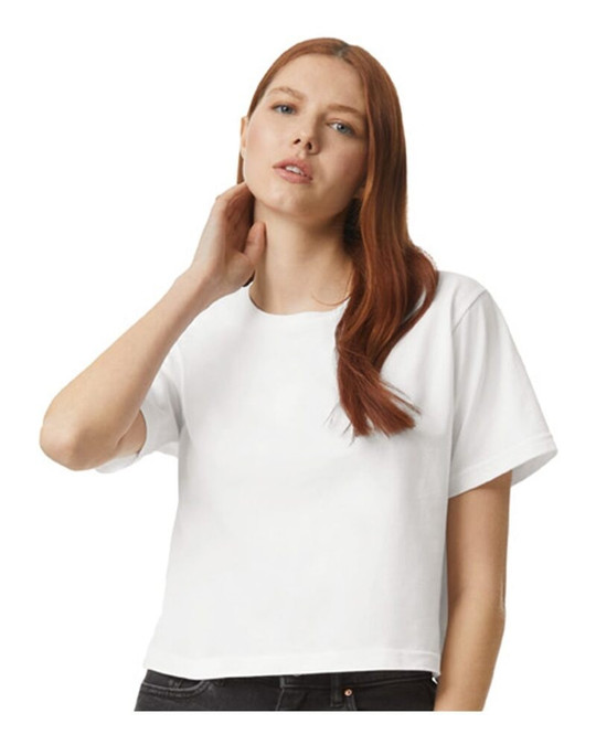 American Apparel 102 - Camiseta Cuadrada de Jersey Fino para Mujer