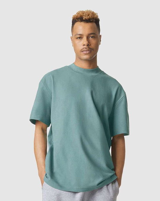 American Apparel 1PQ - Camiseta Mockneck de Piqué