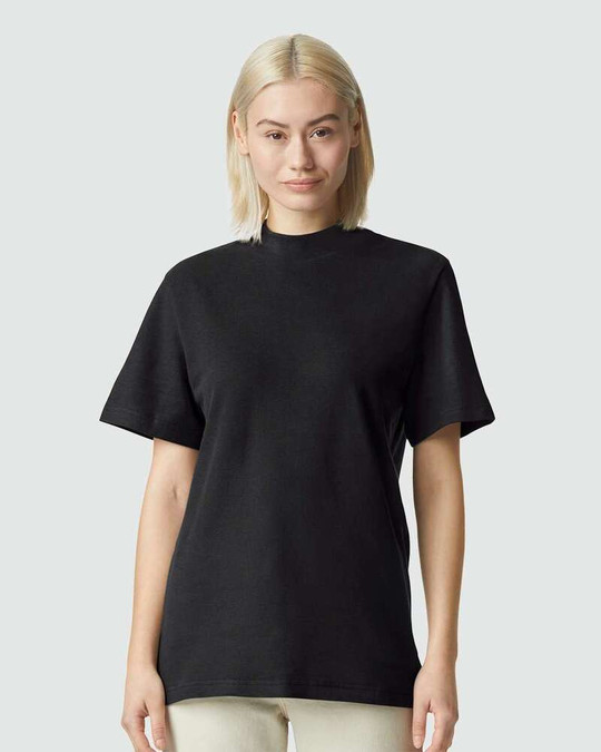 American Apparel 1PQ - Camiseta Mockneck de Piqué