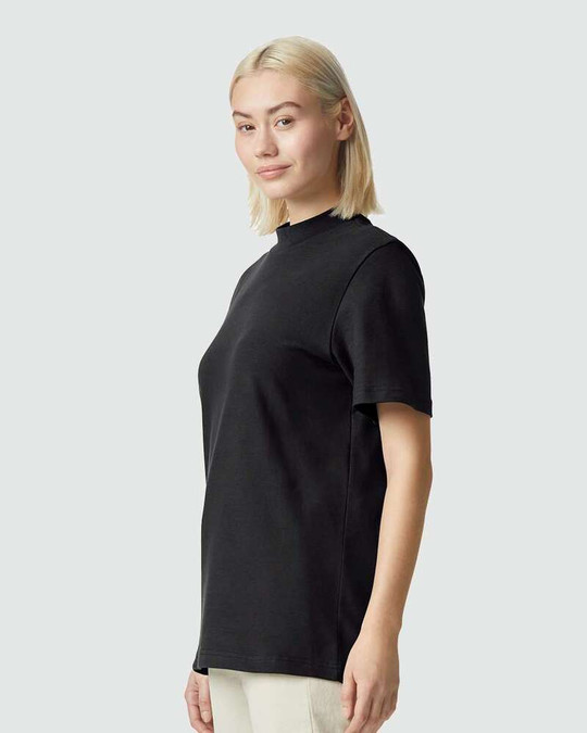 American Apparel 1PQ - Camiseta Mockneck de Piqué