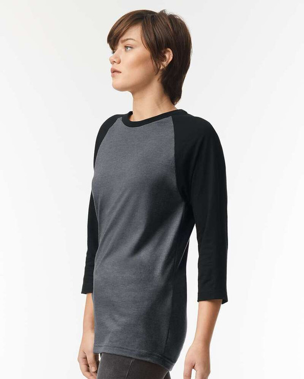 American Apparel 2003CVC - CVC Three-Quarter Sleeve Tee