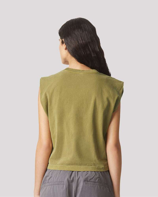 American Apparel 307GD - Camiseta sin mangas de mujer teñida en prenda de peso pesado