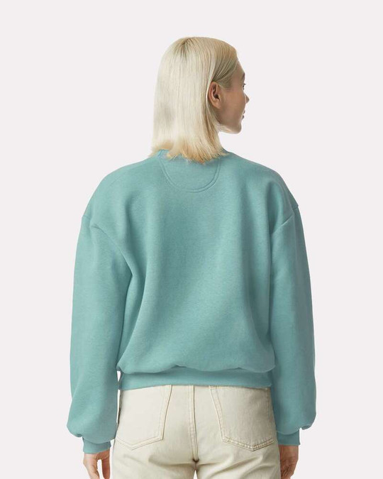 American Apparel RF494 - Sudadera de cuello redondo de forro polar para mujer ReFlex