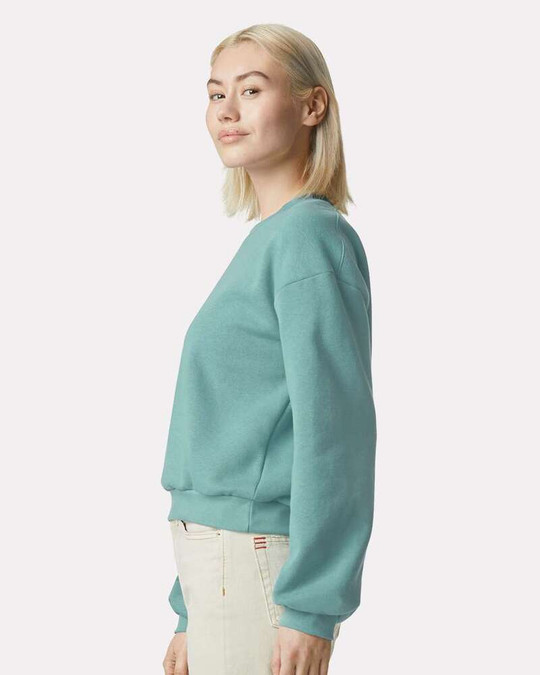 American Apparel RF494 - Sudadera de cuello redondo de forro polar para mujer ReFlex