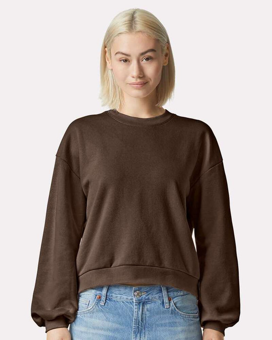 American Apparel RF494 - Sudadera de cuello redondo de forro polar para mujer ReFlex