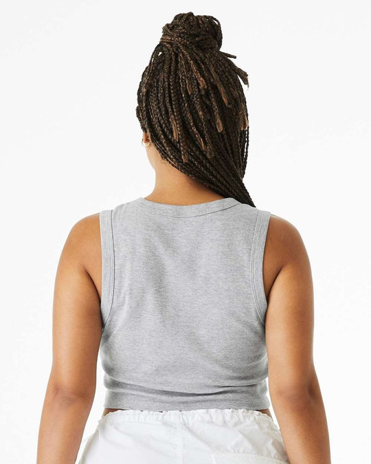 Bella+Canvas 1013 - Camiseta de Tirantes Recortada de Micro Canalé para Mujer