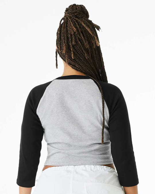 Bella+Canvas 1200 - Camiseta de bebé de mujer con mangas raglán 3/4 de micro canalé