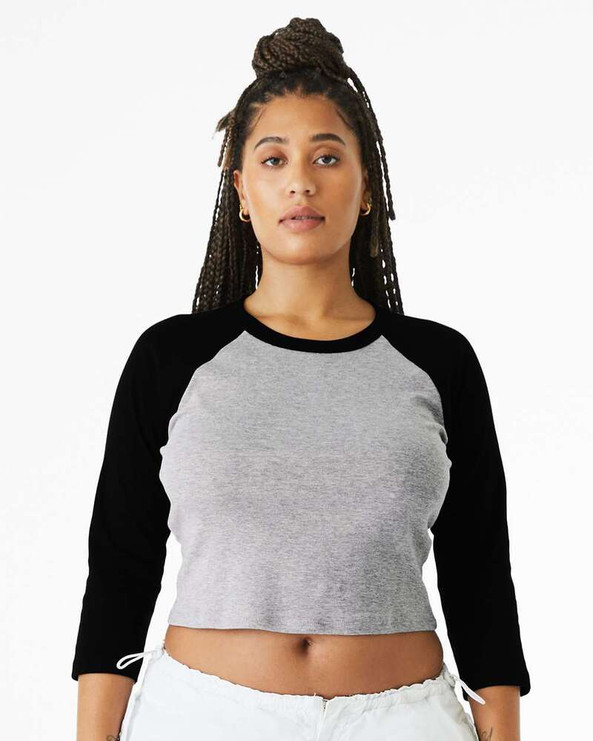 Bella+Canvas 1200 - Women's Micro Rib 3/4 Raglan Sleeve Baby Tee