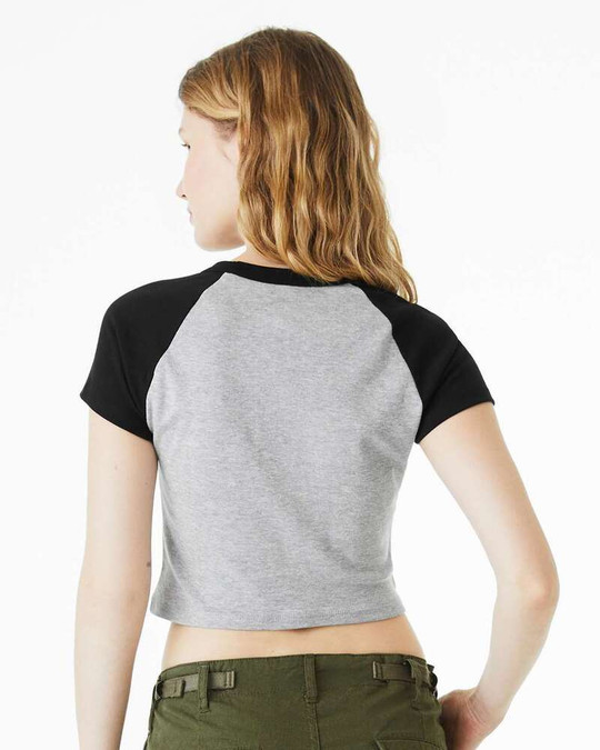 Bella+Canvas 1201 - Camiseta de Mujer Micro Rib Raglan Baby Tee