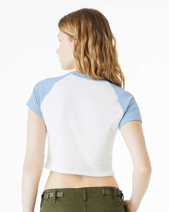 Bella+Canvas 1201 - Camiseta de Mujer Micro Rib Raglan Baby Tee
