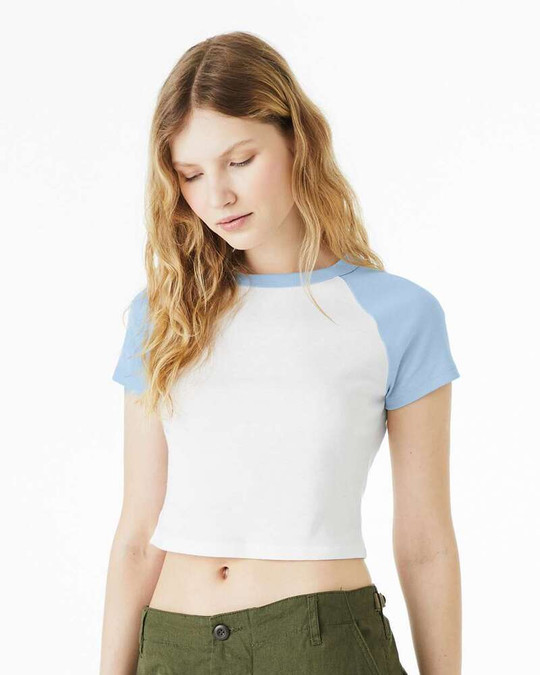 Bella+Canvas 1201 - Camiseta de Mujer Micro Rib Raglan Baby Tee