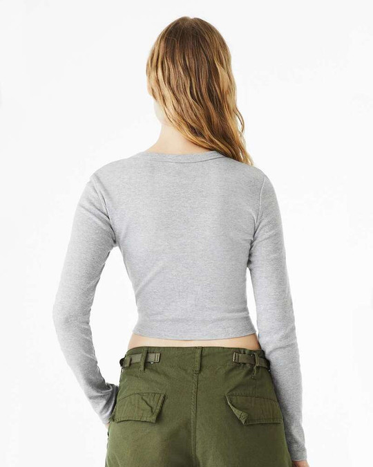 Bella+Canvas 1501 - Camiseta de Mujer de Manga Larga Micro Rib Baby Tee