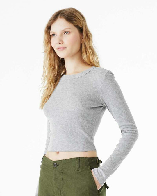 Bella+Canvas 1501 - Camiseta de Mujer de Manga Larga Micro Rib Baby Tee