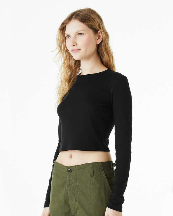 Bella+Canvas 1501 - Women's Micro Rib Long Sleeve Baby Tee