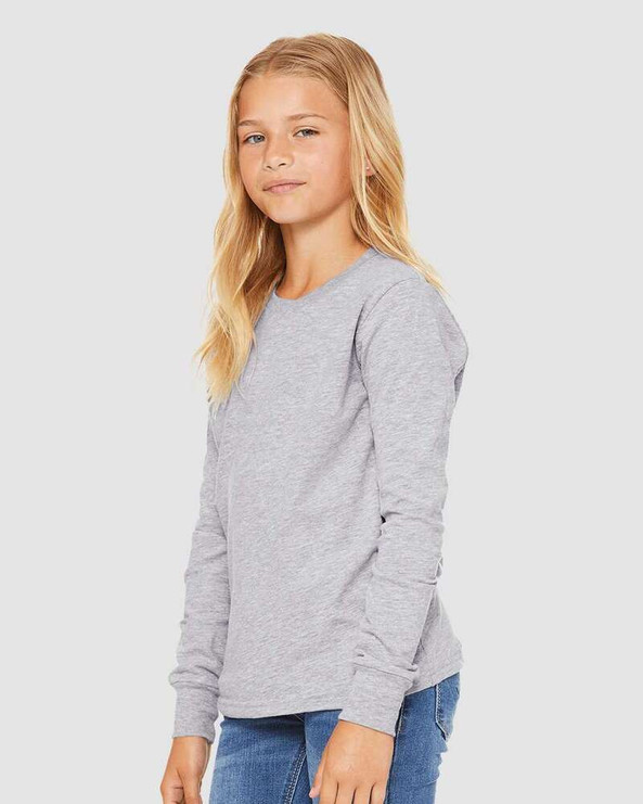 Bella+Canvas 3501YCVC - Youth Heather CVC Long Sleeve Tee