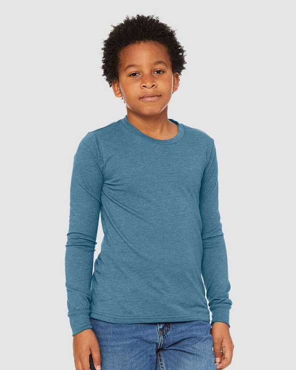Bella+Canvas 3501YCVC - Youth Heather CVC Long Sleeve Tee