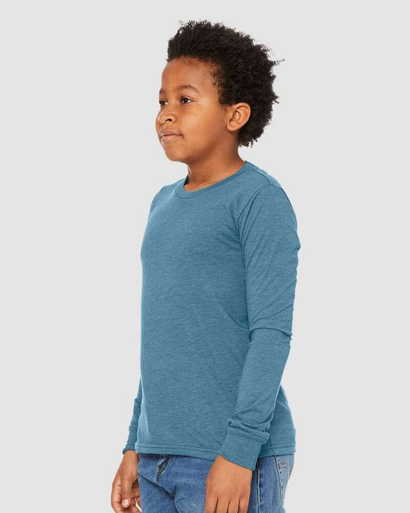Bella+Canvas 3501YCVC - Youth Heather CVC Long Sleeve Tee